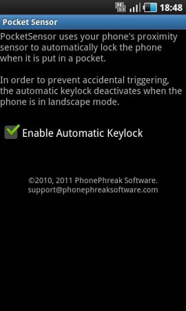 Pocket Keylock: PocketSensor