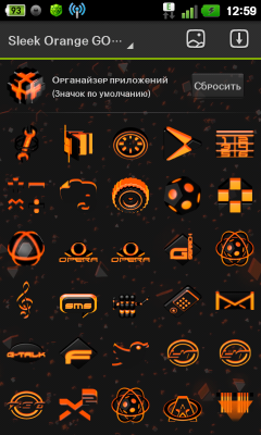 Sleek Orange GO Launcher Theme