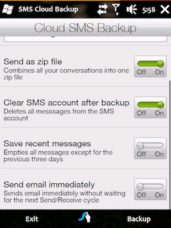Cloud SMS Backup