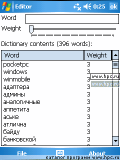 Word Completion Dictionary Editor