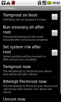 Visionary + R14 One Click Root Android Android 3.0
