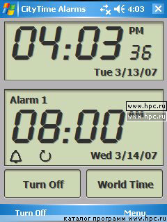 CityTime Alarms 2.0 for Pocket PC