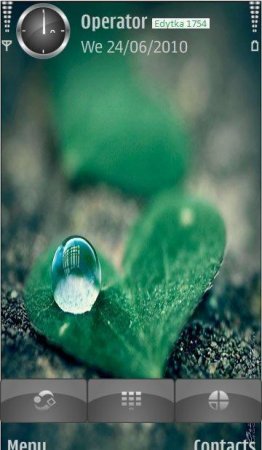 Тема a drop of dew on leaf