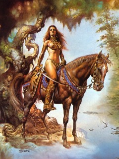 Картинка "Девушка на лошади"