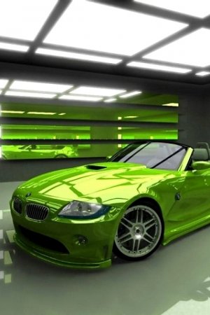 Ядовито зеленый автомобиль 